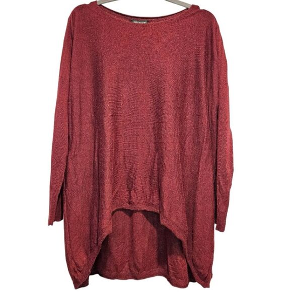 Eileen Fisher Cotton Blend Sweater Lightweight Size XS Maroon Burgundy oversized - Picture 1 of 5